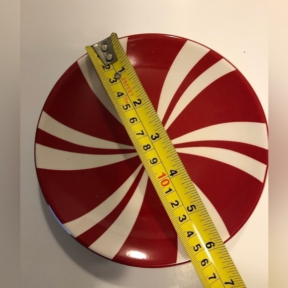 Vintage world market candy cane swirl dessert salad plate - Picture 3 of 5
